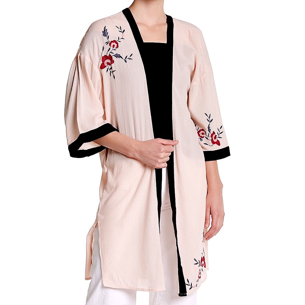 Wild Pearl Embroidered Kimono/Duster